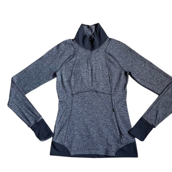 Lululemon Runderful 1/2 Zip Mini Check Pique Black Heathered Black / Black - Picture 4 of 11